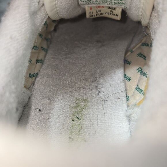 Y2K Reebok England  "Athletic" Classic Club C Women Size 8 White Trainer Shoes - Picture 11 of 12